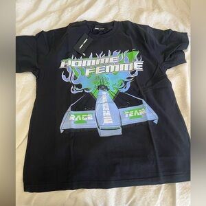 Black Graphic Tee - Homme Femme